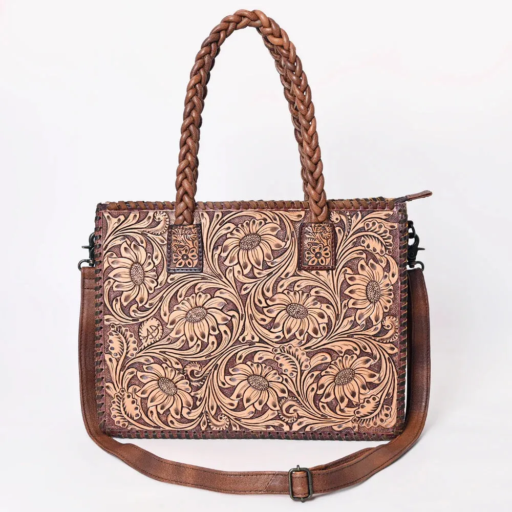 American Darling Western Hand Tooled Leather Laptop Work Tote