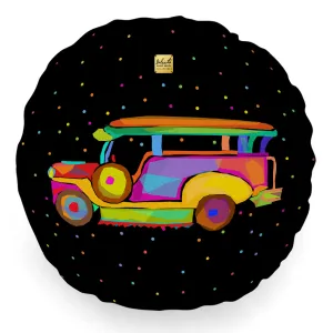Bibsisita Pillow Round with Filler - Jeepney Black - Dotted