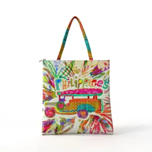 Bibsisita Tote Bag Velvet- Jeepney - Brown