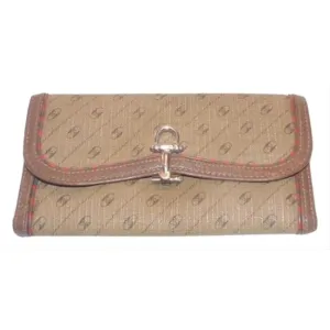 Gucci Link Logo Print Browns Vintage Wallet