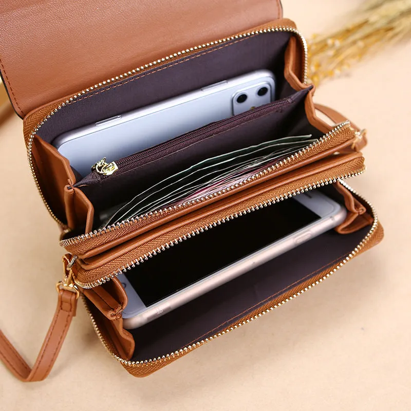 Leather Coin Purse Medium Size Women Clutch Purse