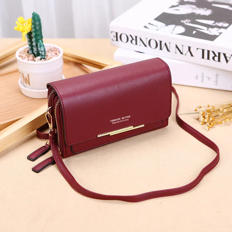 Leather Coin Purse Medium Size Women Clutch Purse