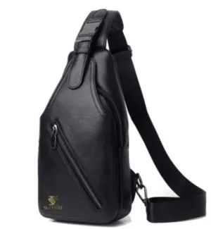 Surluxe Men’s Sling Genuine Leather Chest Shoulder Backpack Cross Body Purse